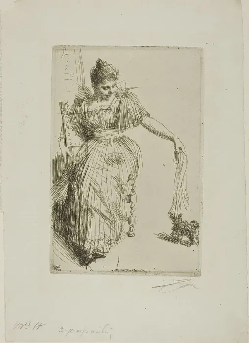 Framed Print : Gerda Hagborg II, 1893. Creator: Anders Leonard Zorn Framed Print : Gerda Hagborg II, 1893. Creator: Anders Leonard Zorn