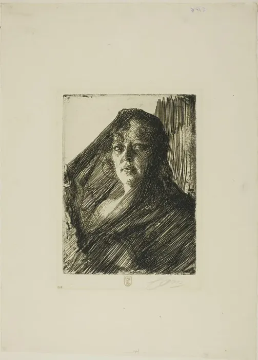 Framed Print : Gerda Lundequist, 1909. Creator: Anders Leonard Zorn Framed Print : Gerda Lundequist, 1909. Creator: Anders Leonard Zorn