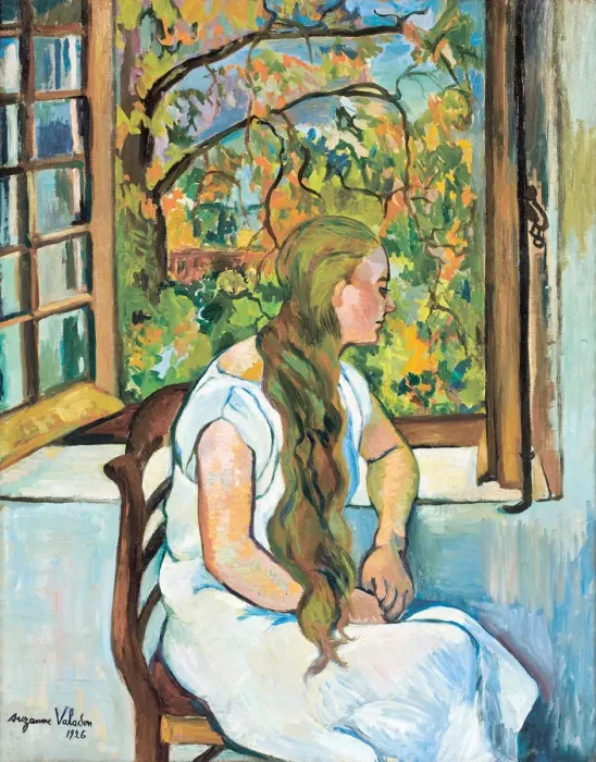 Framed Print : Germaine Utter at her window, 1926 Framed Print : Germaine Utter at her window, 1926