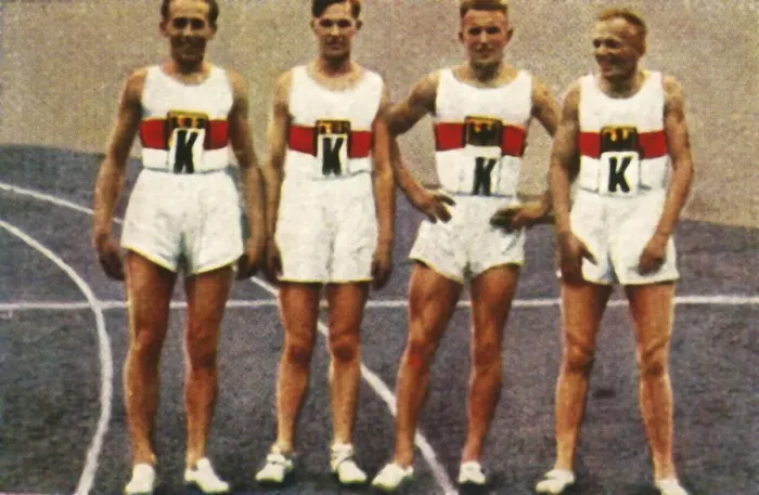 Framed Print : German 4 x 400m mens relay team, 1928. Creator: Unknown Framed Print : German 4 x 400m mens relay team, 1928. Creator: Unknown