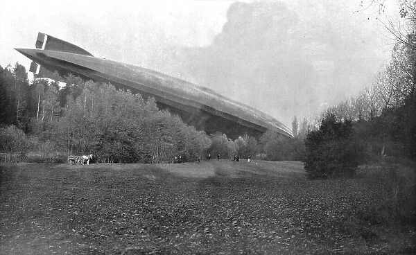 German Air Disaster; The navy zeppelin 'L-49', after its forced landing... 1917. Creator: Unknown. German Air Disaster; The navy zeppelin 'L-49', after its forced landing... 1917. Creator: Unknown