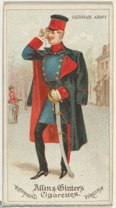Framed Print : German, Army, from Worlds Dudes series (N31) for Allen & Ginter Cigarettes, 1888 Framed Print : German, Army, from Worlds Dudes series (N31) for Allen & Ginter Cigarettes, 1888