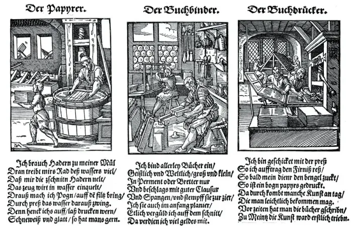 Framed Print : German book manufacture in the 16th century, (1903)
