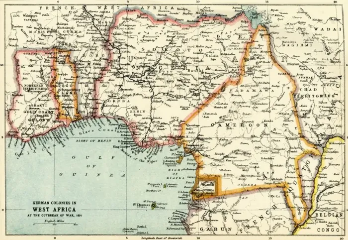 Framed Print : German Colonies in West Africa at the Outbreak of War, 1914, (c1920) Framed Print : German Colonies in West Africa at the Outbreak of War, 1914, (c1920)