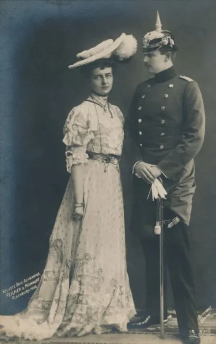 Framed Print : German couple. With male in dress uniform, 1906 Framed Print : German couple. With male in dress uniform, 1906