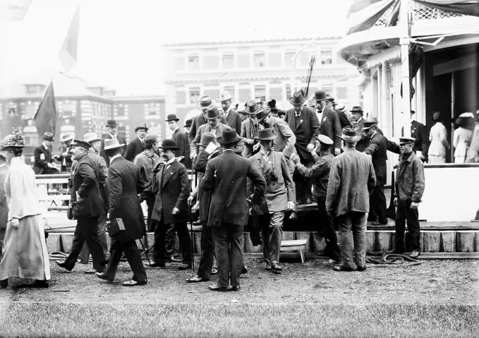 Framed Print : German Doctors at Ellis Island, 1912. Creator: Bain News Service Framed Print : German Doctors at Ellis Island, 1912. Creator: Bain News Service
