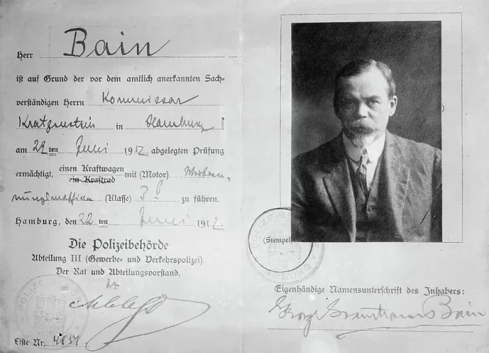 Framed Print : German drivers license - Bain, between c1910 and c1915. Creator: Bain News Service Framed Print : German drivers license - Bain, between c1910 and c1915. Creator: Bain News Service