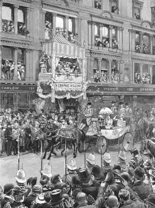 Framed Print : The German Emperor's visit to the City, 1891. Creator: R Barnes Framed Print : The German Emperor's visit to the City, 1891. Creator: R Barnes