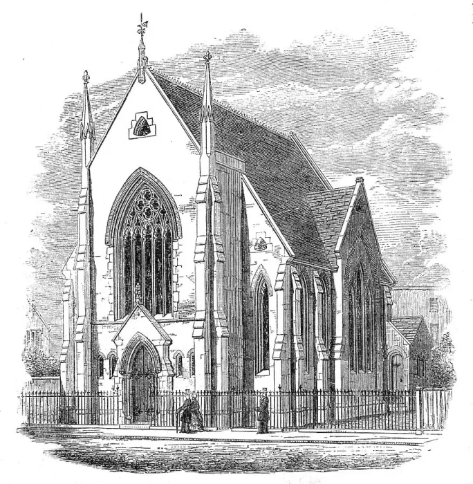 Framed Print : The German Evangelical Church, Halston-street, Lower-road, Islington, 1862. Creator: Unknown Framed Print : The German Evangelical Church, Halston-street, Lower-road, Islington, 1862. Creator: Unknown