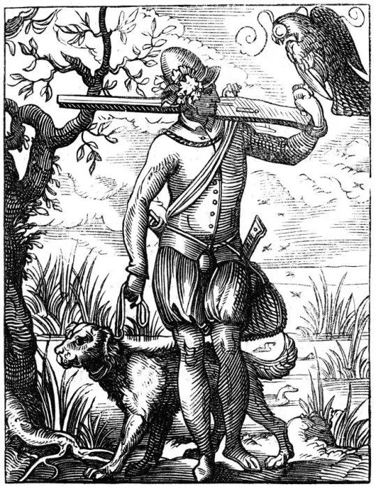 Framed Print : German falconer, 16th century (1849). Artist: Jost Amman Framed Print : German falconer, 16th century (1849). Artist: Jost Amman