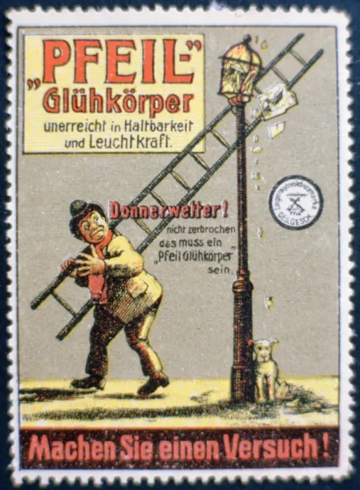 Framed Print : German gas mantle advertising label Framed Print : German gas mantle advertising label