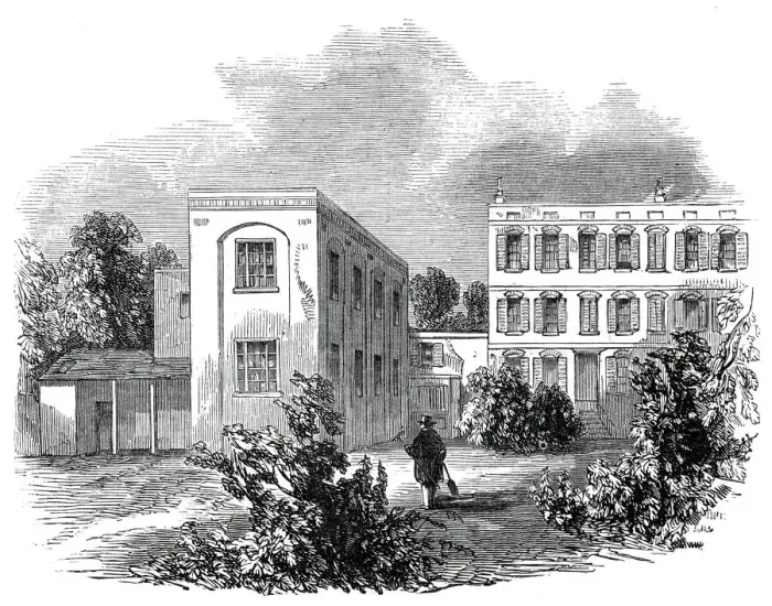 Framed Print : The German Hospital and grounds, 1845. Creator: Unknown Framed Print : The German Hospital and grounds, 1845. Creator: Unknown