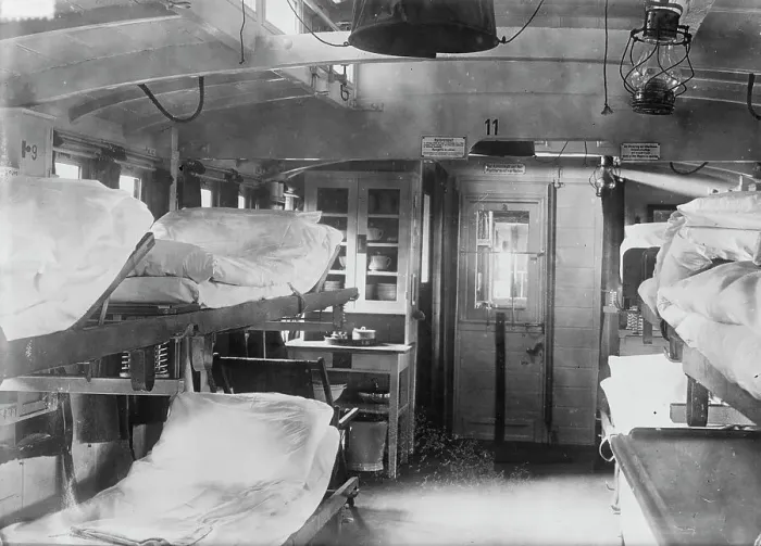 Framed Print : German Hospital R.R. car, between c1910 and c1915. Creator: Bain News Service Framed Print : German Hospital R.R. car, between c1910 and c1915. Creator: Bain News Service