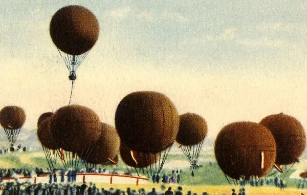 German hot air balloon competition, 1932. Creator: Unknown