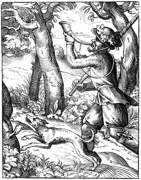 Framed Print : German huntsman, 16th century (1849). Artist: Jost Amman Framed Print : German huntsman, 16th century (1849). Artist: Jost Amman