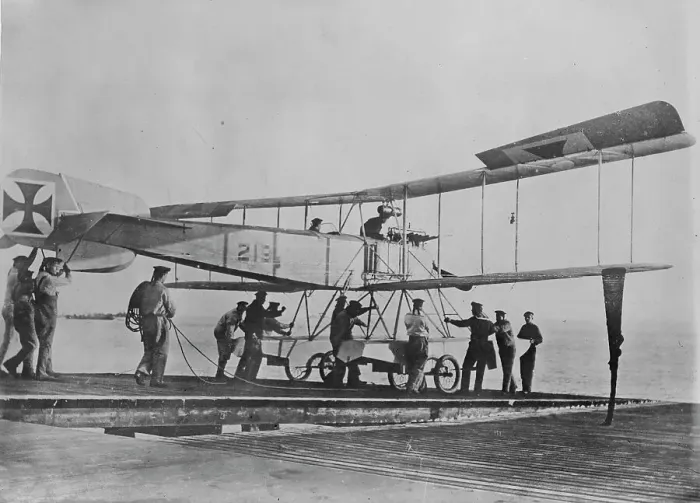 Framed Print : German hydroaeroplane, between c1915 and 1918. Creator: Bain News Service Framed Print : German hydroaeroplane, between c1915 and 1918. Creator: Bain News Service