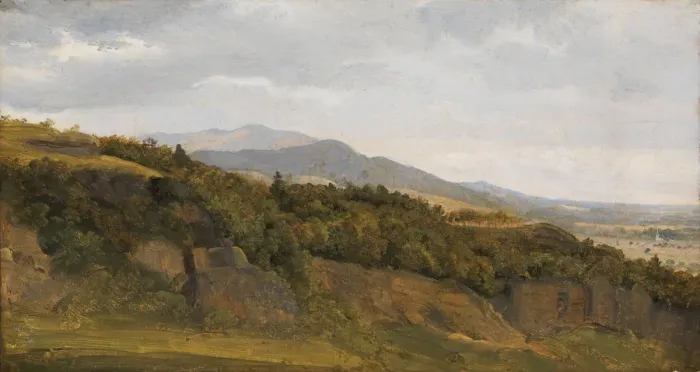 Framed Print : German Landscape with View towards a Broad Valley, ca. 1829-30. Creator: Ernst Christian Framed Print : German Landscape with View towards a Broad Valley, ca. 1829-30. Creator: Ernst Christian