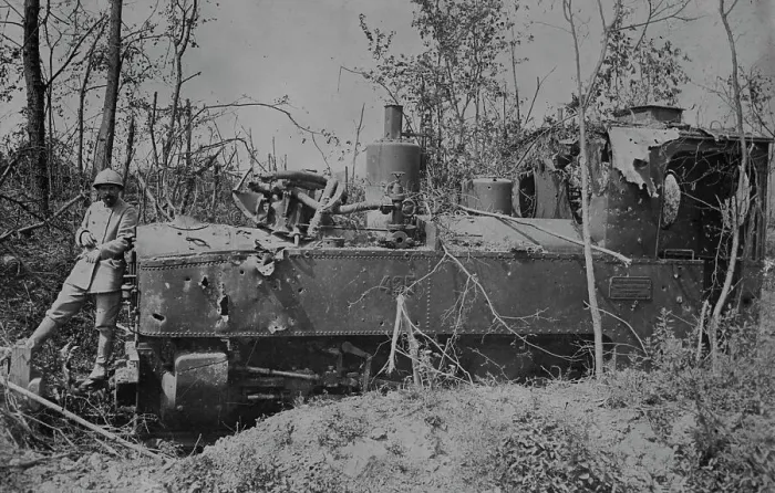 Framed Print : German locomotive in the Somme damaged by French shells, between c1915 and c1920. Creator: Bain News Service Framed Print : German locomotive in the Somme damaged by French shells, between c1915 and c1920. Creator: Bain News Service