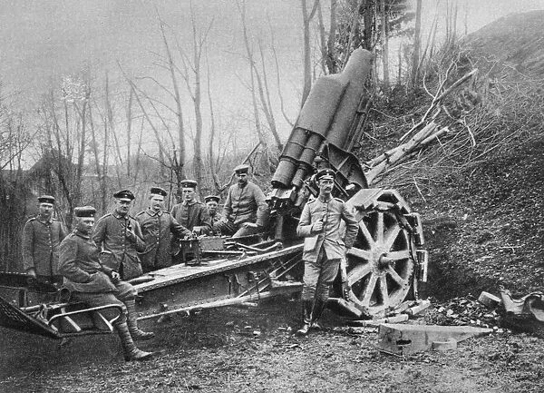 German mortar at the front, Predeal, Romania, World War I, 1916