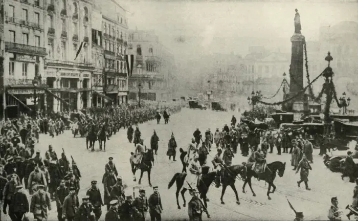 Framed Print : The German Occupation of Lille, 1914, (1919). Creator: Unknown Framed Print : The German Occupation of Lille, 1914, (1919). Creator: Unknown