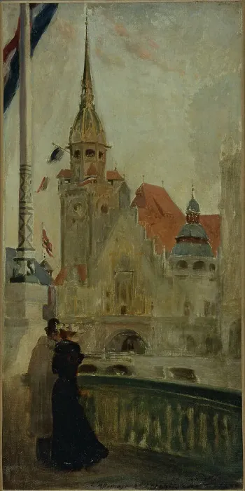 Framed Print : German pavilion at 1900 Universal Exhibition, 1900. Creator: Edouard Zawiski Framed Print : German pavilion at 1900 Universal Exhibition, 1900. Creator: Edouard Zawiski