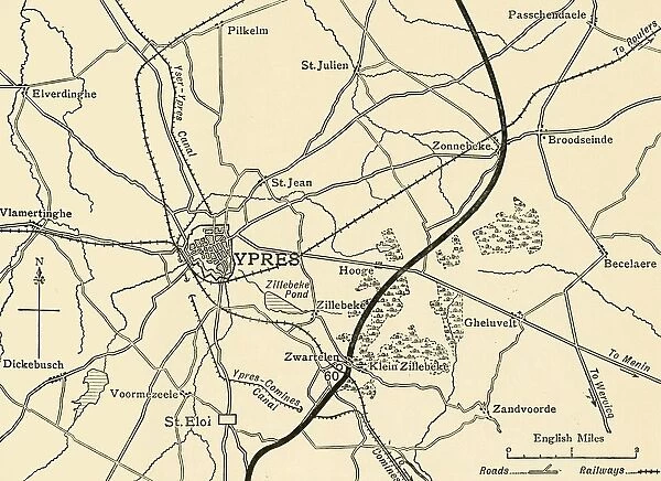 German positions near Ypres, Flanders, First World War, 1915, (c1920). Creator: Unknown