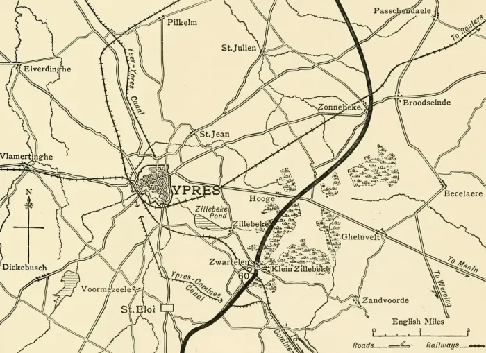 Framed Print : German positions near Ypres, Flanders, First World War, 1915, (c1920). Creator: Unknown Framed Print : German positions near Ypres, Flanders, First World War, 1915, (c1920). Creator: Unknown