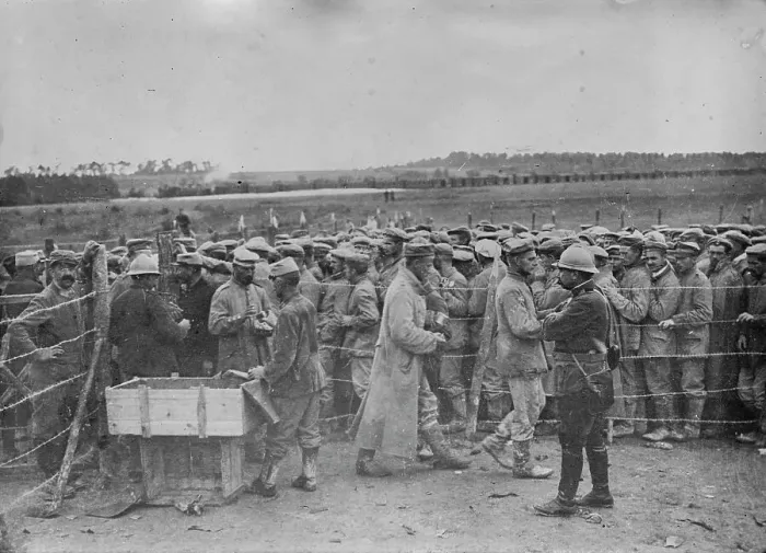 Framed Print : German prisoners in France, between 1914 and 1918. Creator: Bain News Service Framed Print : German prisoners in France, between 1914 and 1918. Creator: Bain News Service