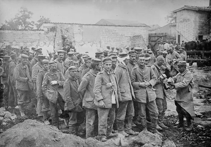 Framed Print : German prisoners, France, between c1915 and 1918. Creator: Bain News Service Framed Print : German prisoners, France, between c1915 and 1918. Creator: Bain News Service