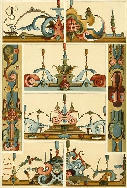 German Renaissance wall painting and ornament in stone and wood, (1898). Creator: Unknown