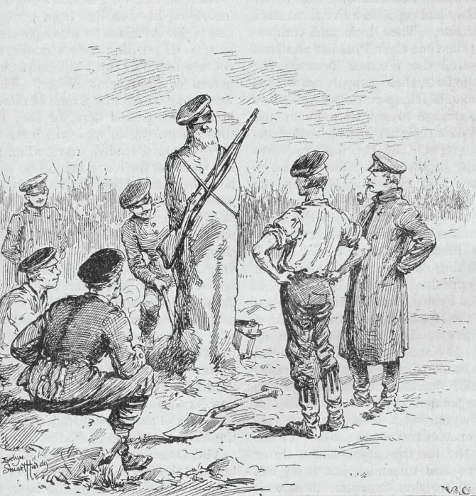 Framed Print : The German Soldiers Making Sentries Out of Clay, 1902. Artist: Evelyn Stuart Hardy Framed Print : The German Soldiers Making Sentries Out of Clay, 1902. Artist: Evelyn Stuart Hardy