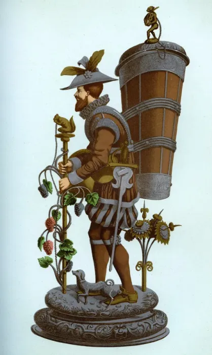 Framed Print : German table ornament of enamelled and gilt copper, late 16th century, (1870). Artist: Franz Kellerhoven Framed Print : German table ornament of enamelled and gilt copper, late 16th century, (1870). Artist: Franz Kellerhoven