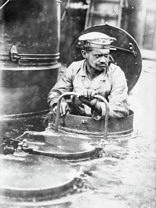 Framed Print : On a German Torpedo Boat, 19 Aug 1915. Creator: Bain News Service Framed Print : On a German Torpedo Boat, 19 Aug 1915. Creator: Bain News Service