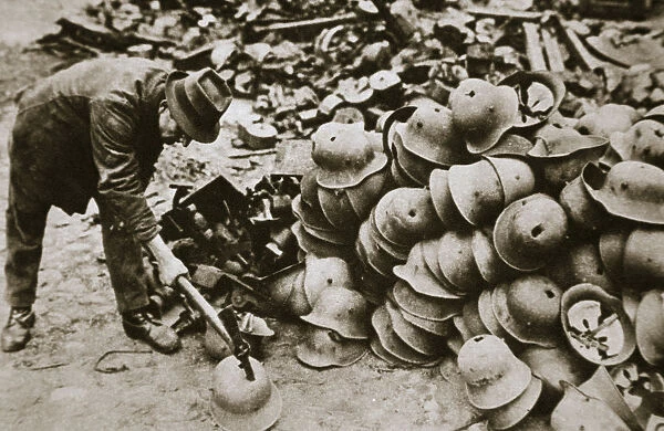 German war materiel destroyed under the terms of the Armistice, c1918-c1919(?). Artist