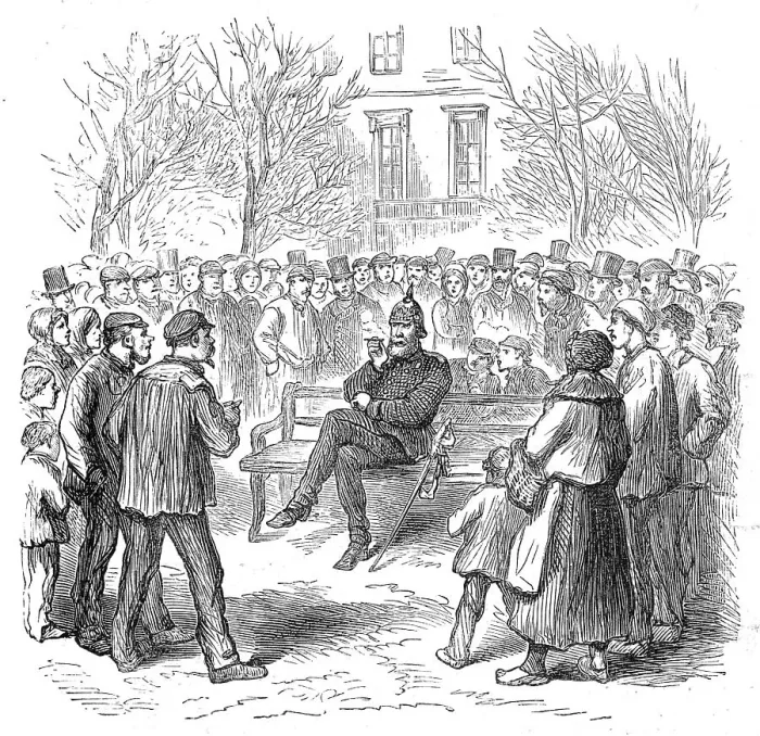 Framed Print : The Germans in Paris: an object of great curiosity, Champs Elysees, 1871. Creator: Unknown Framed Print : The Germans in Paris: an object of great curiosity, Champs Elysees, 1871. Creator: Unknown