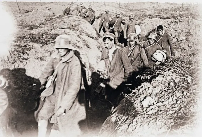 Framed Print : Germans surrendering at Laffaux, northern France, c1914-c1918 Framed Print : Germans surrendering at Laffaux, northern France, c1914-c1918