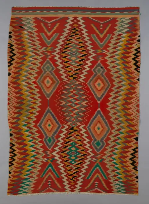 Framed Print : Germantown Eyedazzler Rug, Arizona, c. 1800 / 90. Creator: Unknown Framed Print : Germantown Eyedazzler Rug, Arizona, c. 1800 / 90. Creator: Unknown