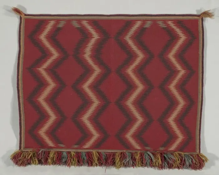 Framed Print : Germantown Eyedazzler Saddle Throw, c. 1875. Creator: Unknown Framed Print : Germantown Eyedazzler Saddle Throw, c. 1875. Creator: Unknown