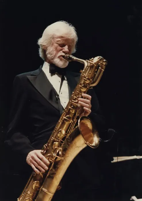 Framed Print : Gerry Mulligan, Barbican, London, 1989. Creator: Brian Foskett Framed Print : Gerry Mulligan, Barbican, London, 1989. Creator: Brian Foskett