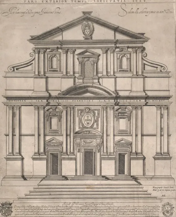 Framed Print : The Gesu, Rome, from the Speculum Romanae Magnificentiae:, 1589. 1589. Creator: Giovanni Ambrogio Brambilla Framed Print : The Gesu, Rome, from the Speculum Romanae Magnificentiae:, 1589. 1589. Creator: Giovanni Ambrogio Brambilla