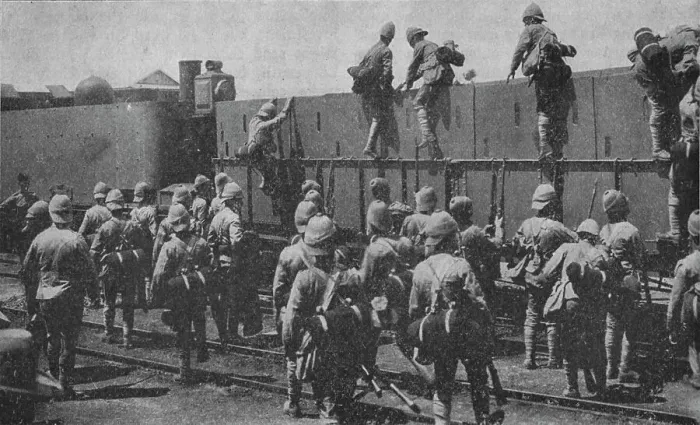 Framed Print : Getting into an Armoured Train, 1902 Framed Print : Getting into an Armoured Train, 1902