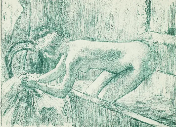 Framed Print : Getting Out of the Bath, 1889–90. Creator: Georges William Thornley Framed Print : Getting Out of the Bath, 1889–90. Creator: Georges William Thornley