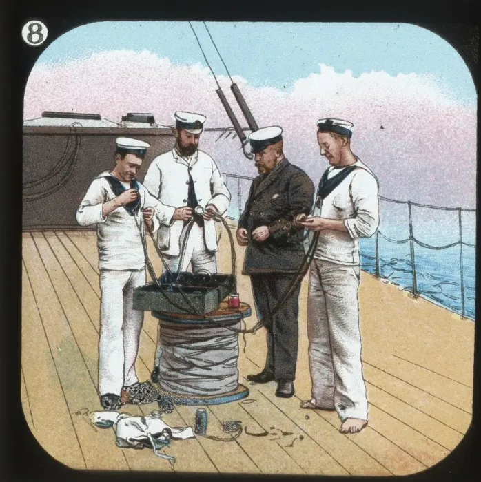 Framed Print : Getting Electric Light ready -- H. M. S. Edinburgh, c1900. Creator: Unknown Framed Print : Getting Electric Light ready -- H. M. S. Edinburgh, c1900. Creator: Unknown
