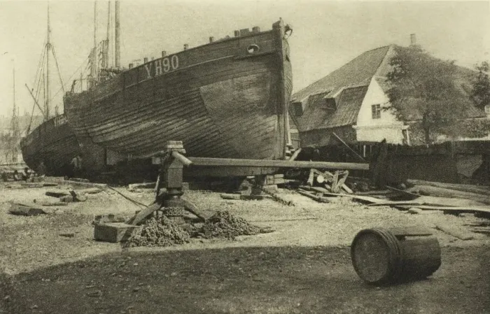 Framed Print : Getting Ready for Fishing, 1887. Creator: Peter Henry Emerson Framed Print : Getting Ready for Fishing, 1887. Creator: Peter Henry Emerson