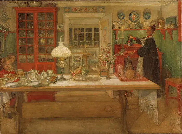 Framed Print : Getting Ready for a Game, 1901. Creator: Carl Larsson Framed Print : Getting Ready for a Game, 1901. Creator: Carl Larsson