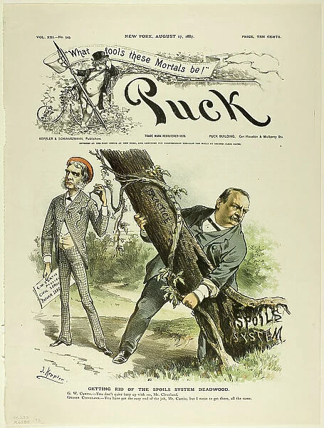 Getting Rid of the Spoils System Deadwood, from Puck, published August 17, 1887. Creator: Joseph Keppler