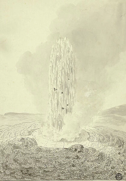 Geyser, Iceland, 1772. Creator: John Cleveley the Younger