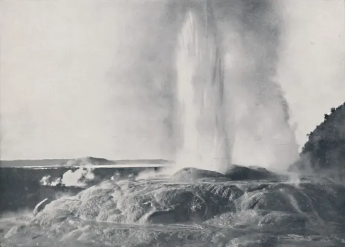 Framed Print : Geyser;New Zealand, 1924. Artist: Valentine & Sons