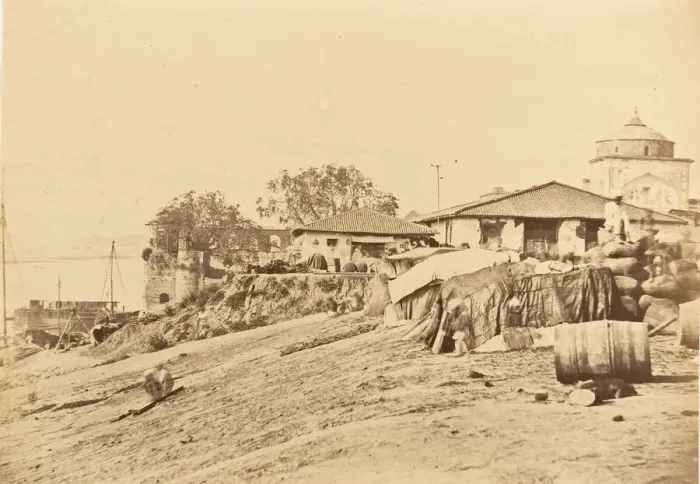 Framed Print : Ghat at Allahabad Fort, 1858-61. Creator: Unknown Framed Print : Ghat at Allahabad Fort, 1858-61. Creator: Unknown