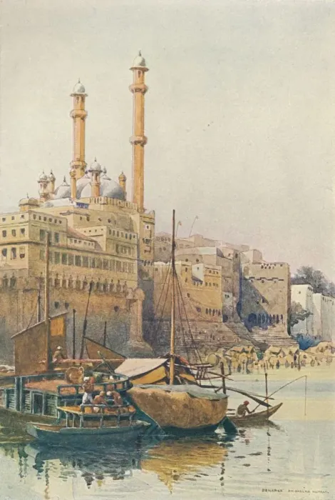 Framed Print : The Ghats Below Aurangzebs Mosque, Benares, c1880 (1905). Artist: Alexander Henry Hallam Murray Framed Print : The Ghats Below Aurangzebs Mosque, Benares, c1880 (1905). Artist: Alexander Henry Hallam Murray